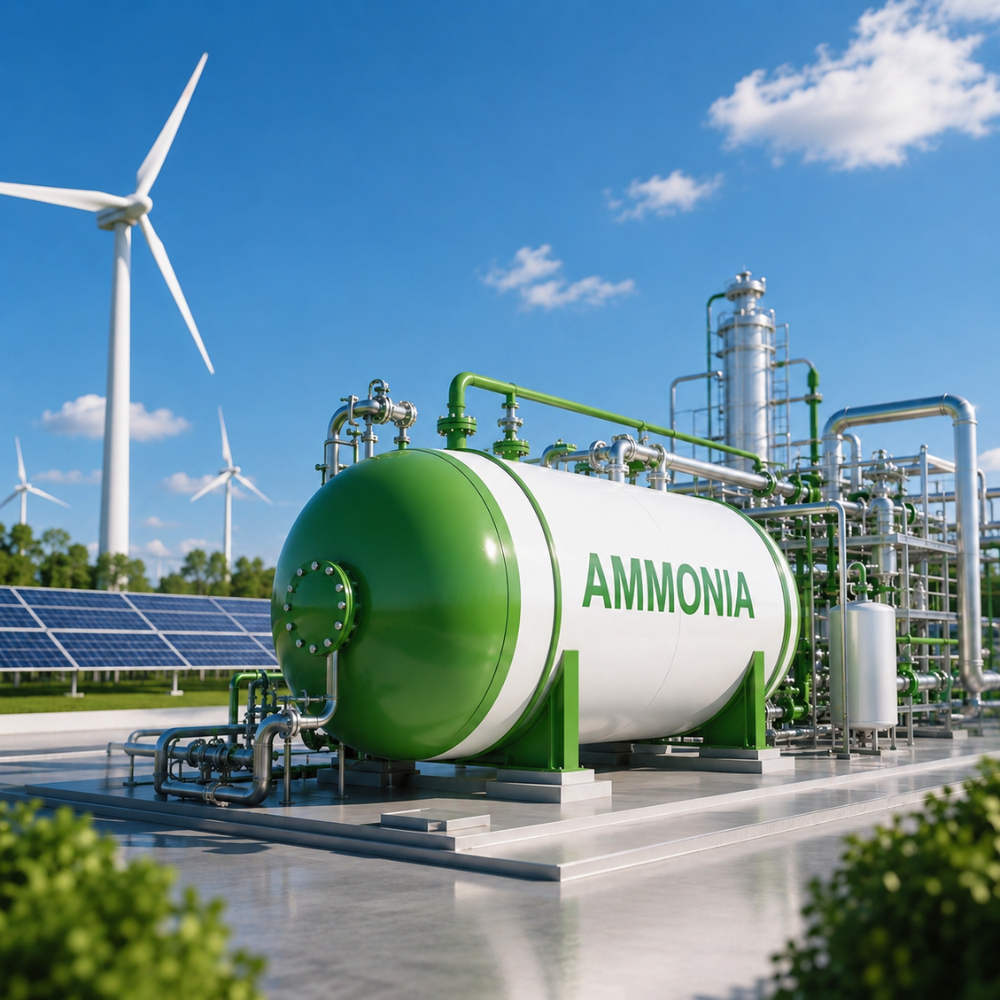 Ultra-high purity green ammonia storage and synthesis plant